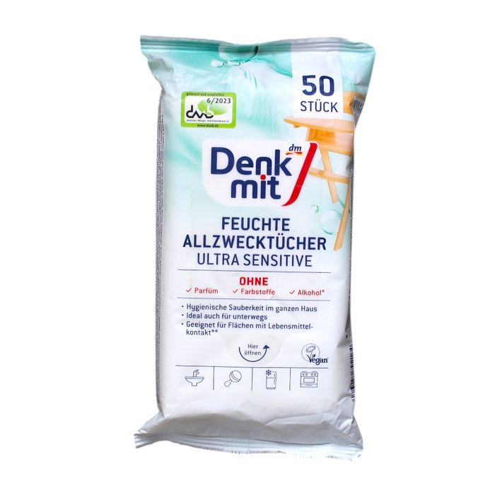 Вологі серветки для прибирання Denkmit Ultra Sensitive 50 шт